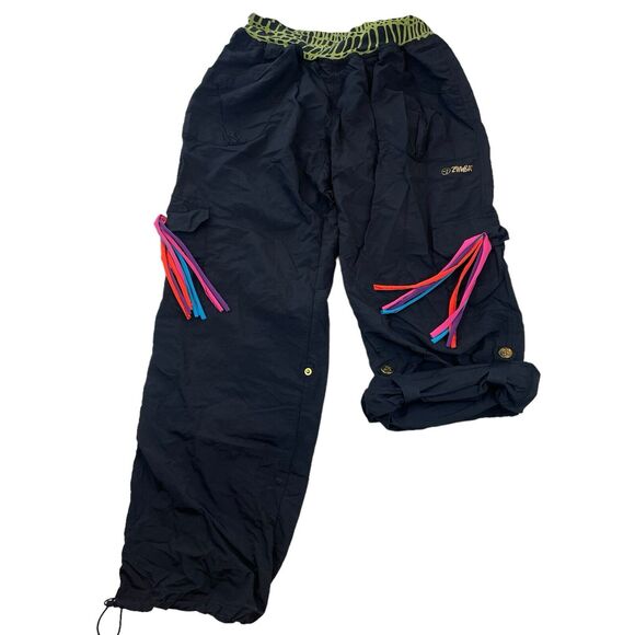 ZUMBA Cargo Capri Pants Women’s Size Large DANCE FITNESS SALSA - Picture 3 of 15